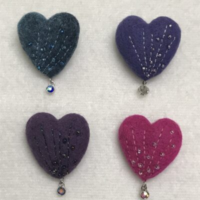 Felted Heart Pin/Ornaments