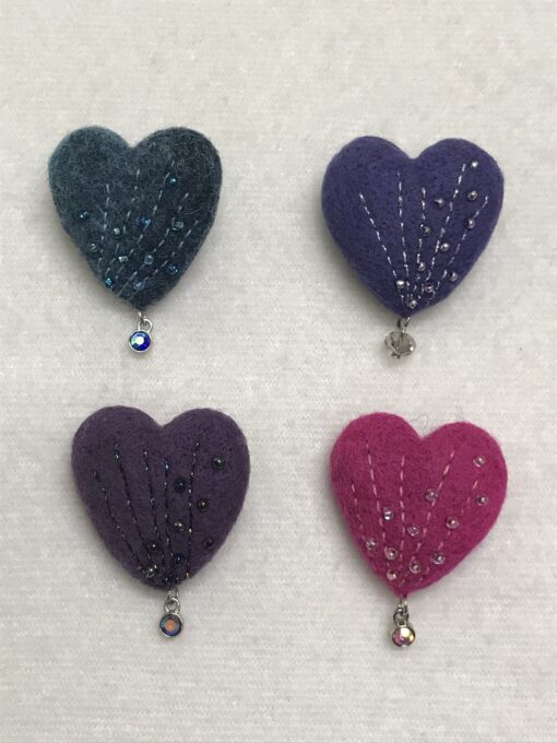 Felted Heart Pin/Ornaments